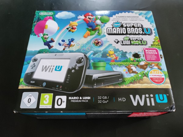 Wii U Konsole Schwarz 32GB "Mario & Luigi" Premium Pack OVP