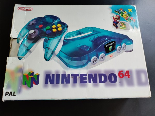 Nintendo 64 Konsole Clear Blue OVP inkl Super Mario 64