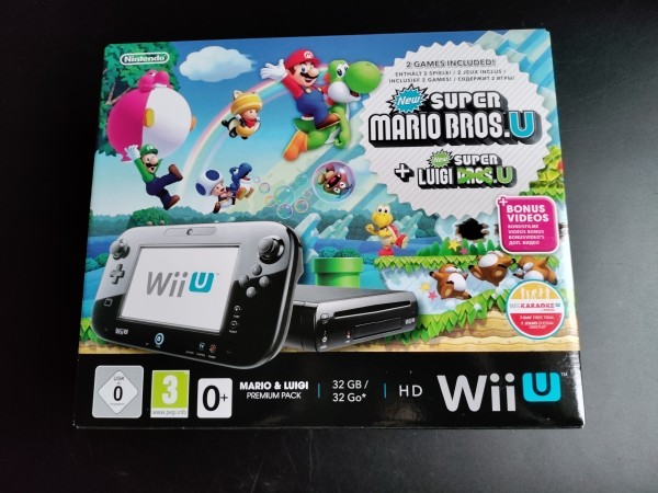 Wii U Konsole Schwarz 32GB "Mario & Luigi" Premium Pack OVP