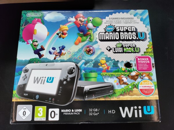 Wii U Konsole Schwarz 32GB "Mario & Luigi" Premium Pack OVP