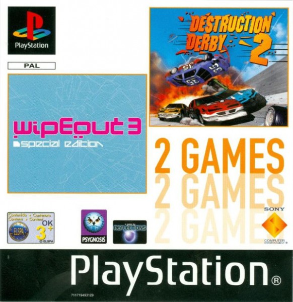 2 Games: Wipeout 3 - Special Edition + Destruction Derby 2 OVP