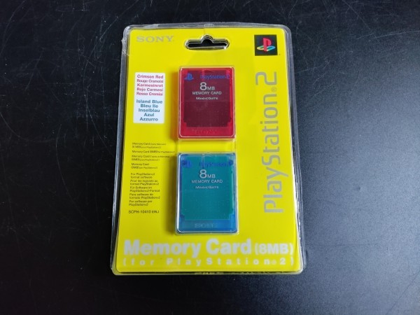 PlayStation 2 Memory Card 8 MB - Crimson Red & Island Blue OVP *sealed*