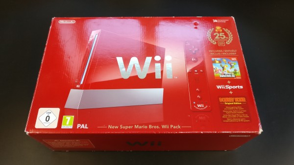 Wii Konsole Rot - New Super Mario Bros. Wii Pack OVP