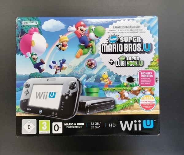 Wii U Konsole Schwarz 32GB "Mario & Luigi" Premium Pack OVP